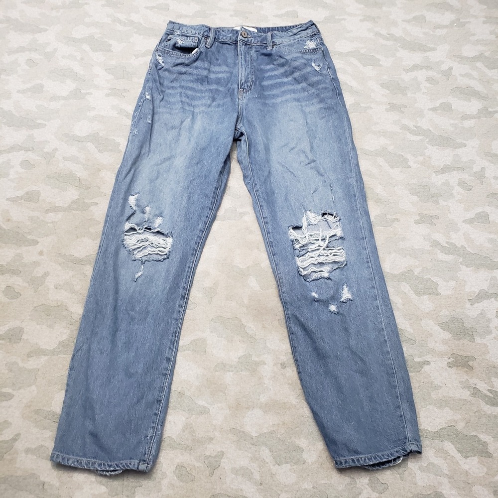 Kancan Jeans Womens 11/29 Blue Pockets Distressed Denim Medium Wash
